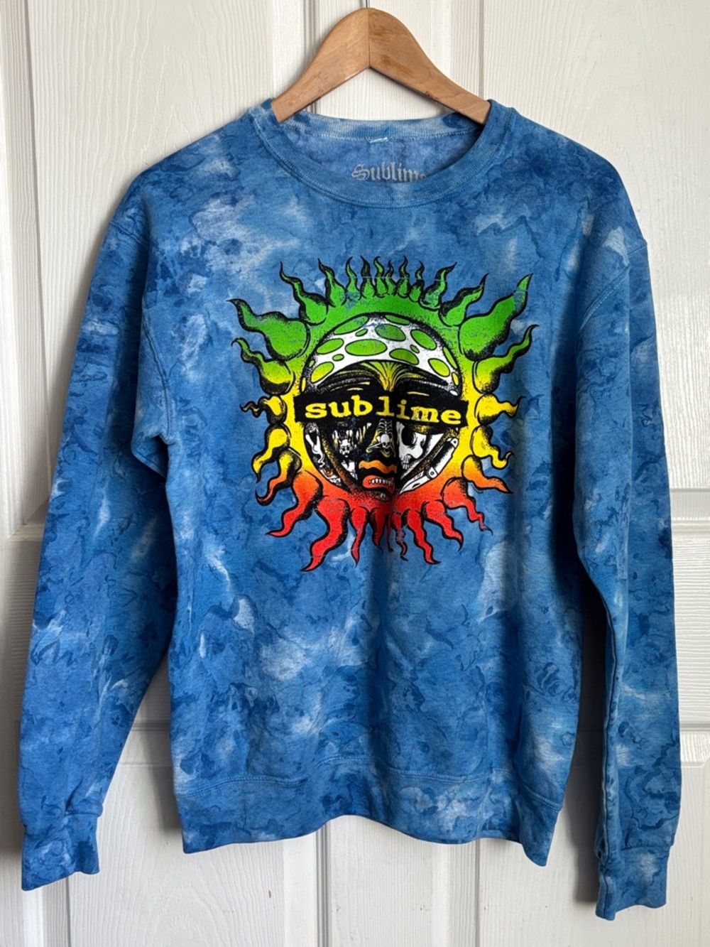 NEW NWT SUBLIME Band Blue Tie-Dye Graphic Crewneck Sweatshirt Size Small unisex